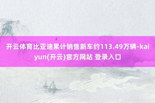 开云体育比亚迪累计销售新车约113.49万辆-kaiyun(开云)官方网站 登录入口