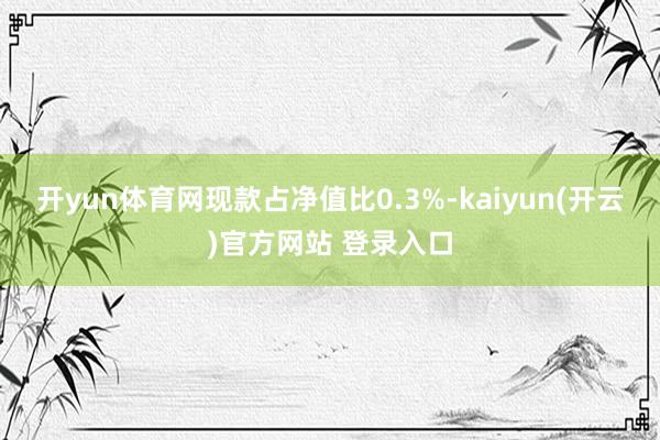 开yun体育网现款占净值比0.3%-kaiyun(开云)官方网站 登录入口